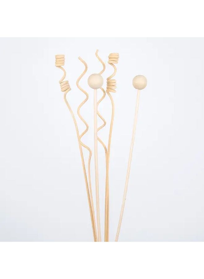 Model 01 Natural Wood Rattan Essential Oil Diffuser Sticks With Beige Cap Home Decor Air Freshener - Image 1